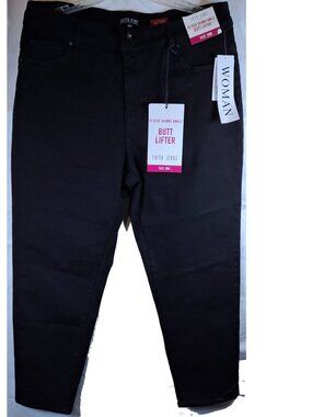 Faith Jeans Hi-Rise Skinny Ankle Butt Lifter Jeans 20W Black